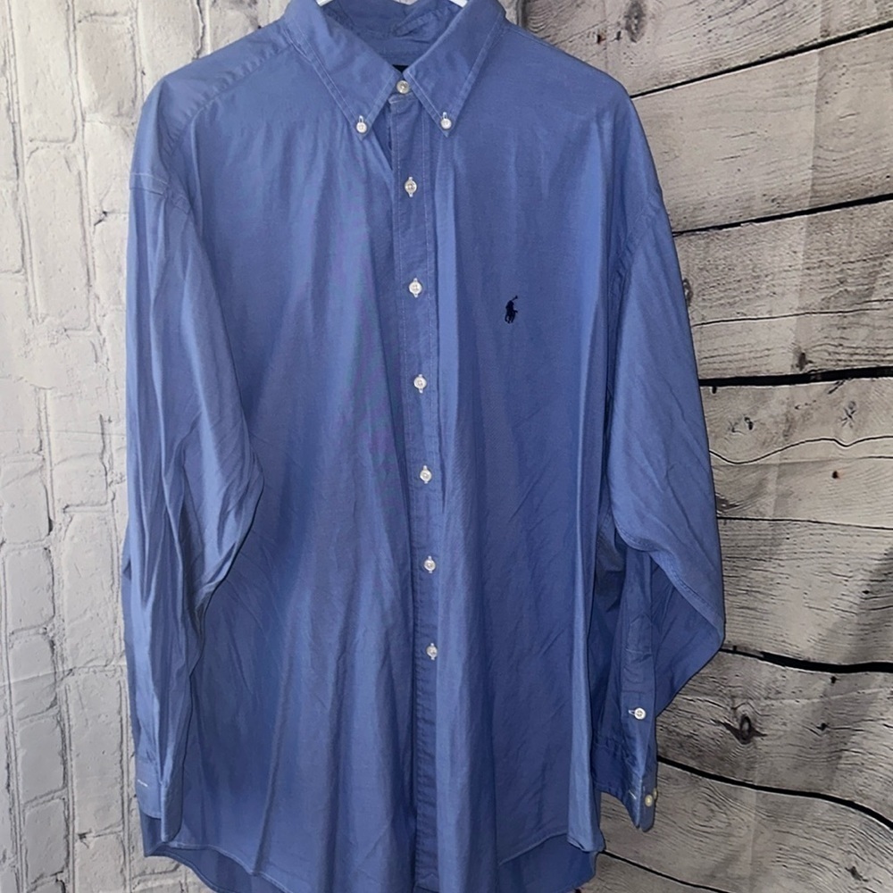 Ralph Lauren blue classic fit button up Big & Tall 18 34/35